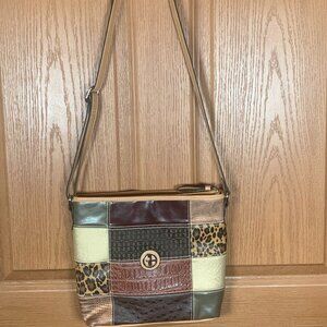 Giani Bernini Women’s Patchwork Crossbody Shoulder Bag Adjustable Strap